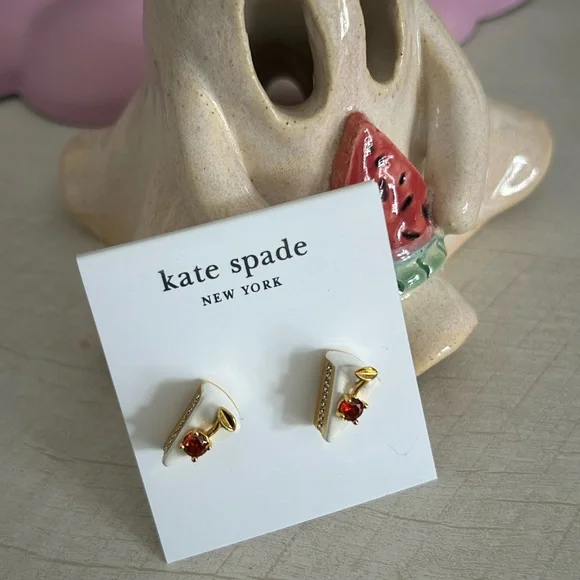 Kate Spade Gold and Ruby Earrings - Picture 2 of 3